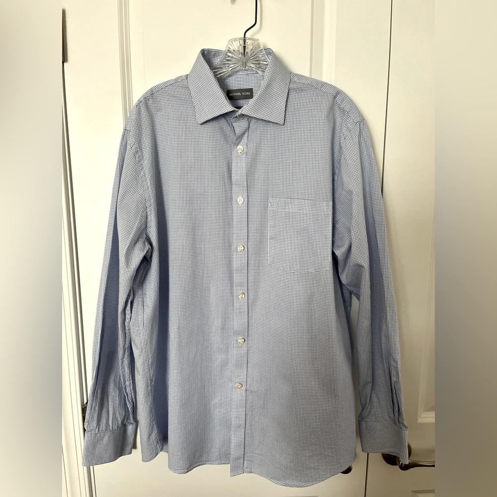 Michael Kors Men’s Long Sleeve Dress Shirt Size Large Neck 16 1/2” Sleev…